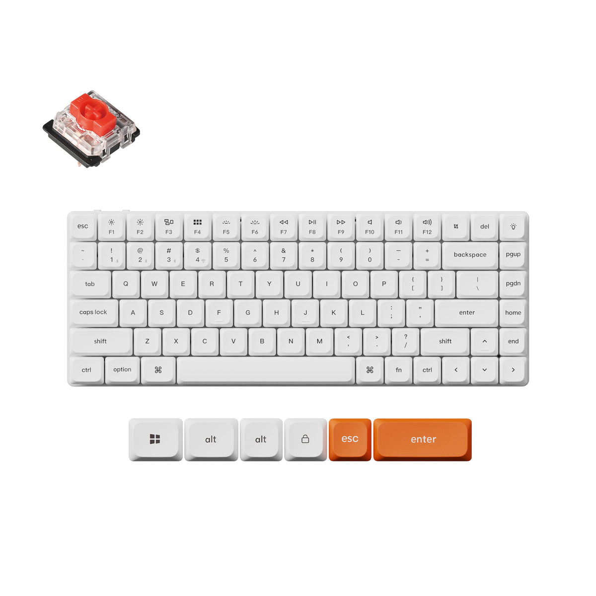 Keychron K3 Max QMK VIA Wireless Custom Mechanical Keyboard 75% Layout Fully Assembled for Mac Windows Linux Gateron Low Profile Red-White Version