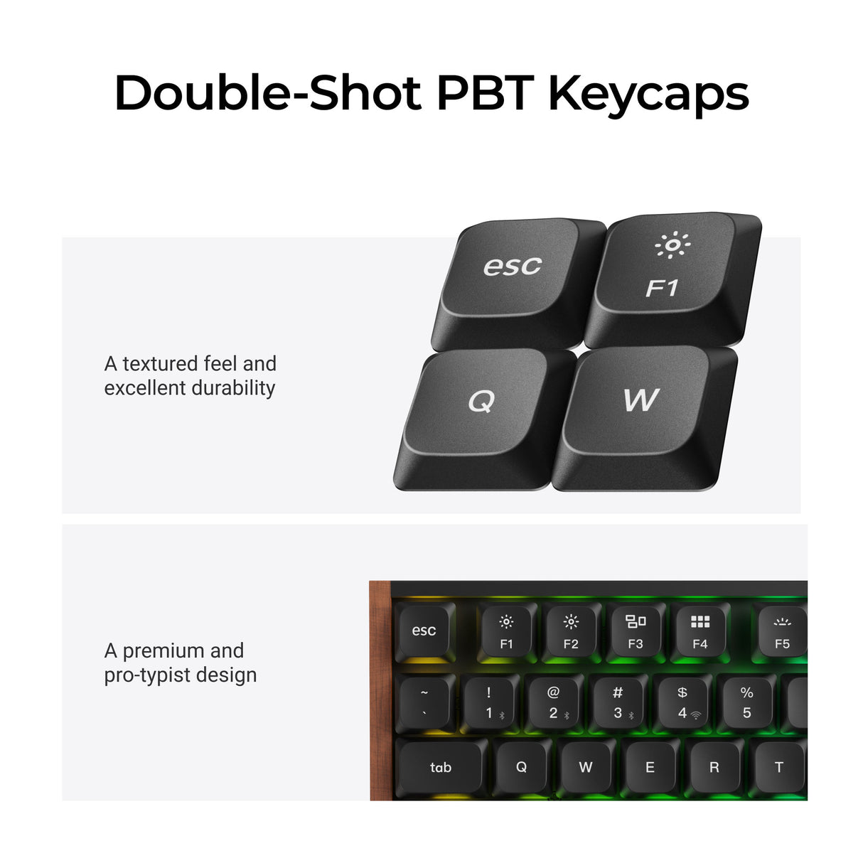 Keychron K1 Ultra 8K Wireless Custom Mechanical Keyboard Features Double Shot PBT Keycaps