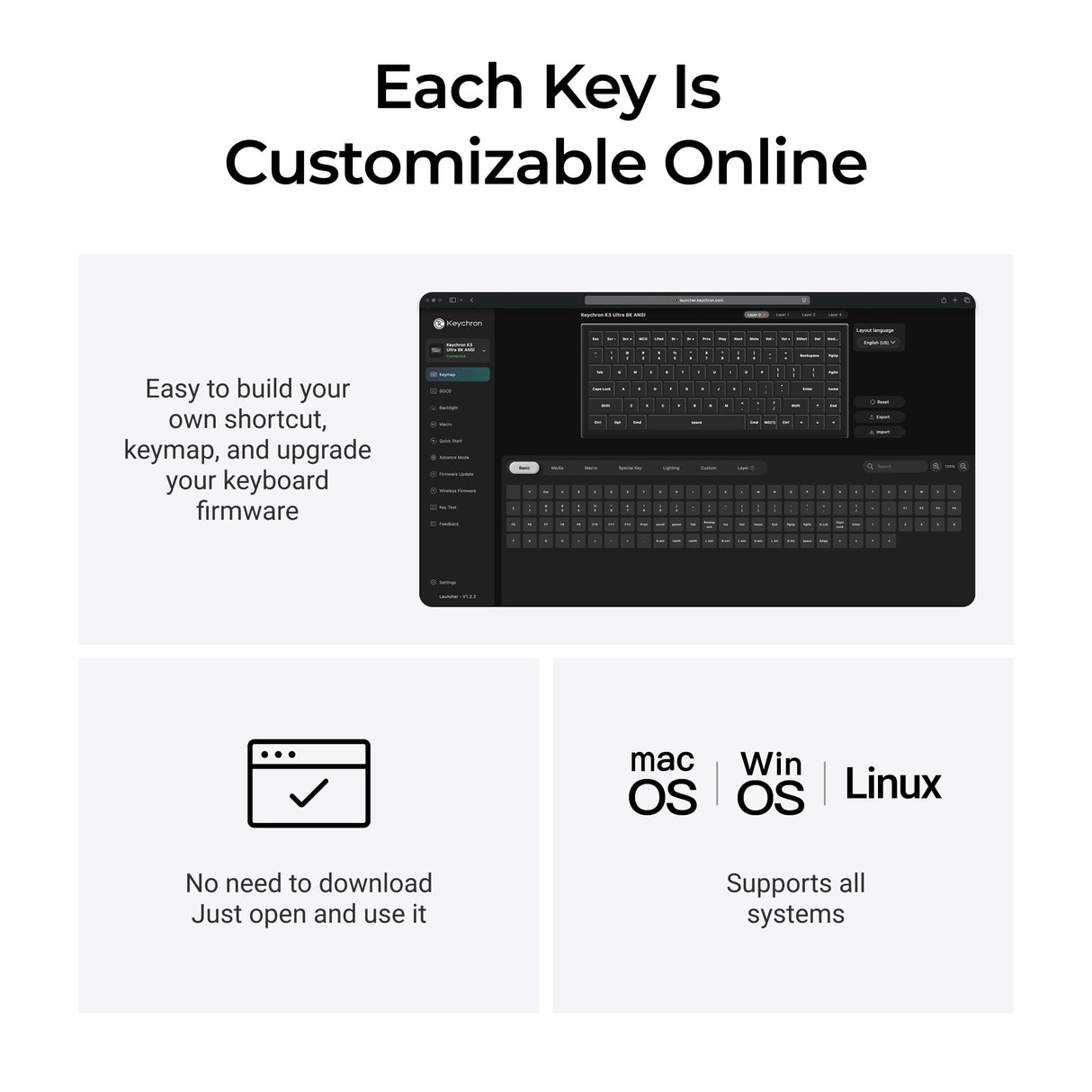 Keychron K1 Ultra 8K Wireless Custom Mechanical Keyboard Features Each Key Is Customizable Online