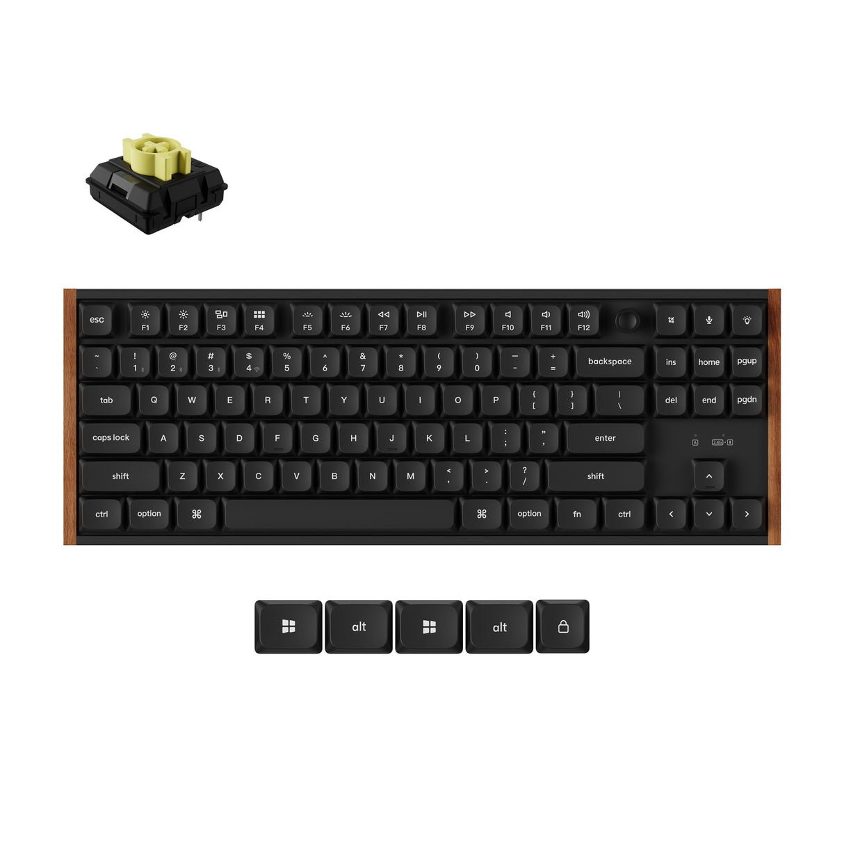 Keychron K1 Ultra 8K Wireless Custom Mechanical Keyboard Milk POM Switch Banana