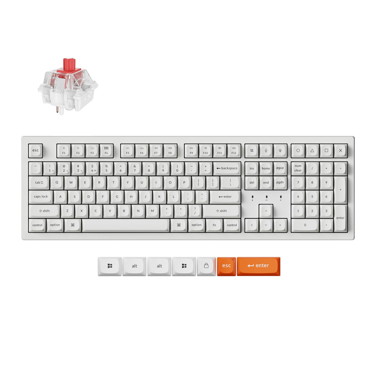 Keychron K10 Max QMK Wireless Custom Mechanical Keyboard RGB Backlight 100% Layout Fully Assembled for Mac Windows Linux Hot Swappable Keychron Super Red