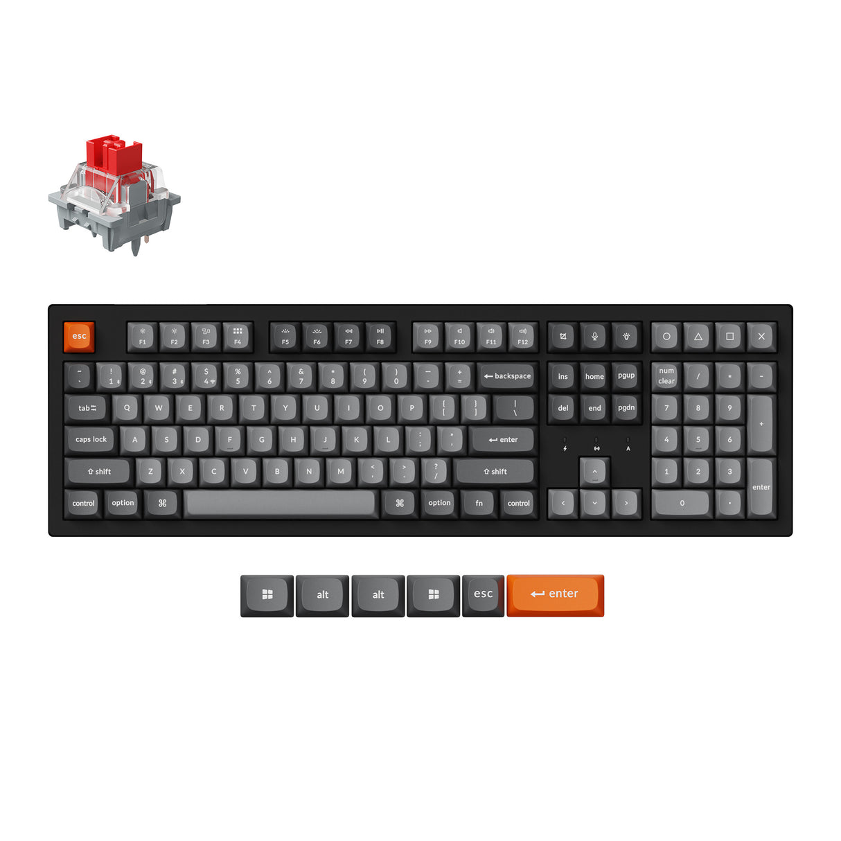Keychron-K10-Max-QMK-Wireless-Custom-Mechanical-Keyboard-RGB-Backlight-100percent-Layout-Fully-Assembled-for-Mac-Windows-Linux-Hot-Swappable-Keychron-Apex-Red