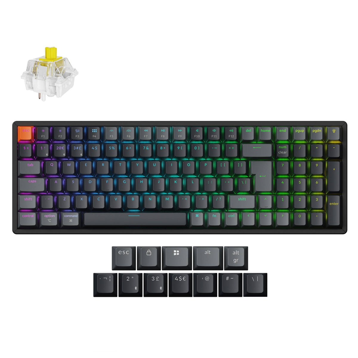 Keychron K4 QMK Wireless Mechanical Keyboard ISO-UK Aluminum Banana Switch