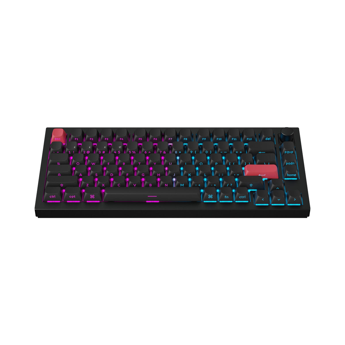 Keychron Q1 Max QMK VIA Wireless Custom Mechanical Keyboard 75% Layout Aluminum Black Side-Printed PBT Keycaps for Mac Windows Linux