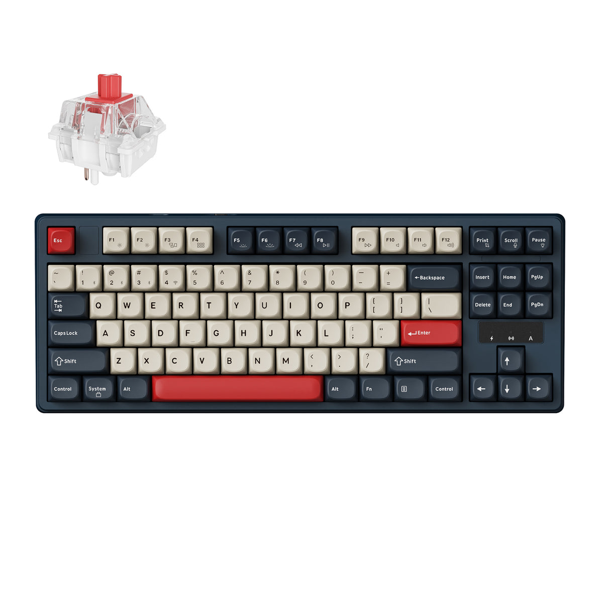 Keychron J4 QMK Wireless Custom Mechanical Keyboard RGB Backlight Dark Blue Keychron Super Red