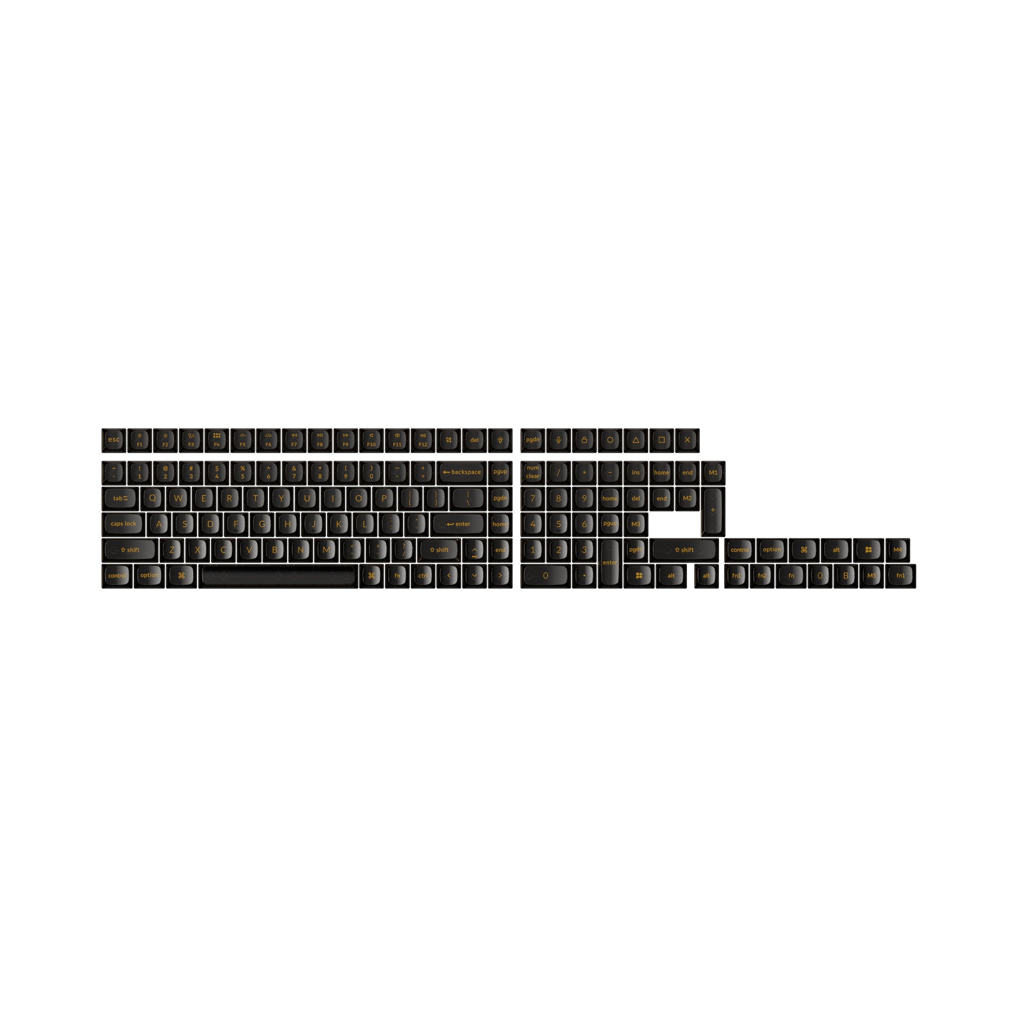 Full Set (136 keys) / Black Transparent