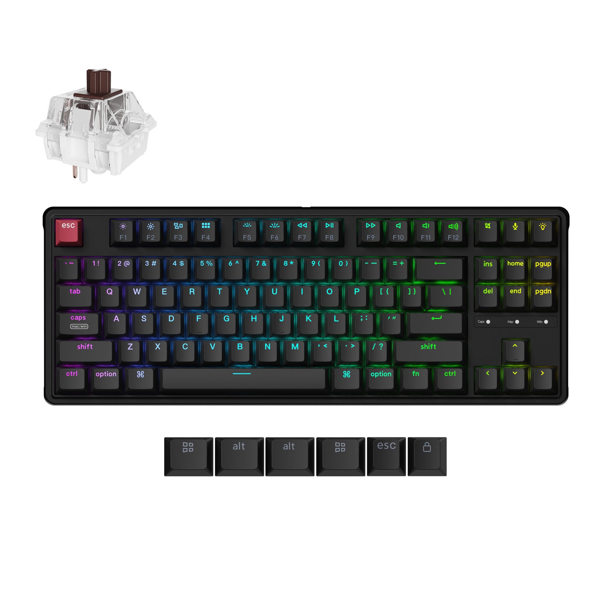C3 Pro 8K Swappable RGB Backlight Brown Switch - Black