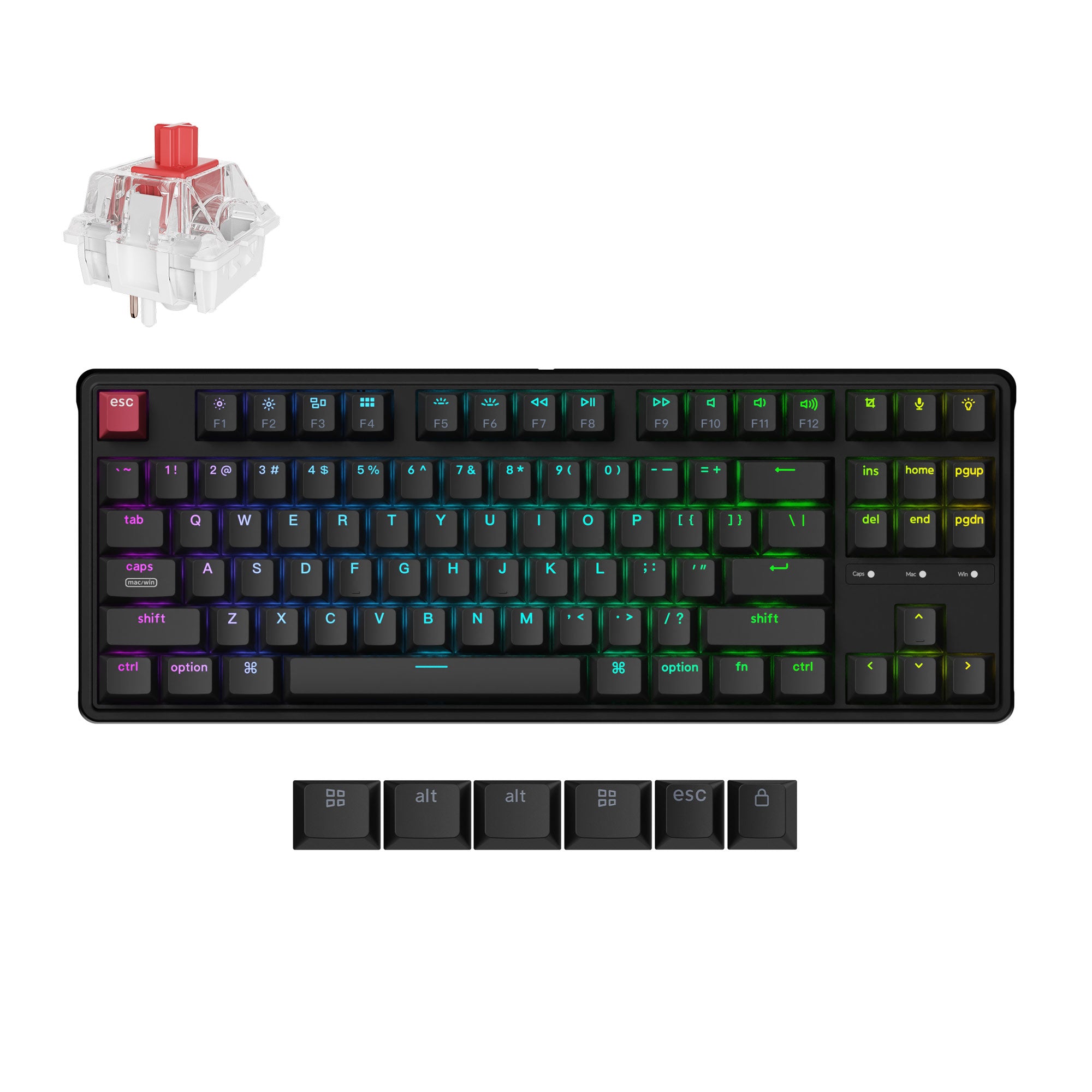 C3 Pro 8K Swappable RGB Backlight Red Switch - Black