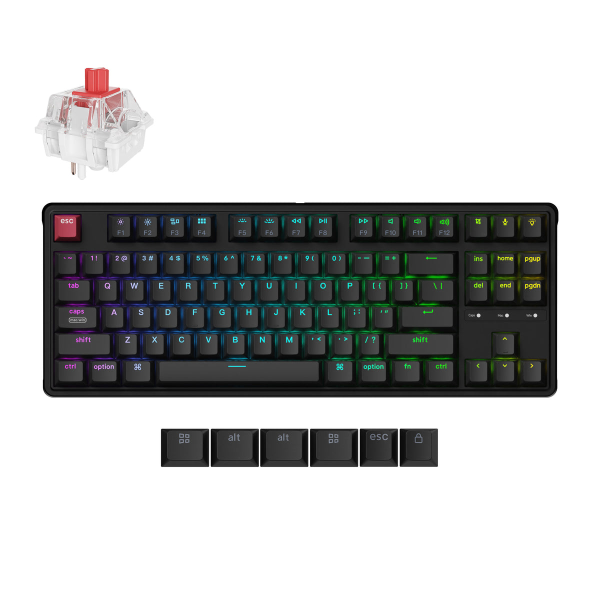 C3 Pro 8K Swappable RGB Backlight Red Switch - Black