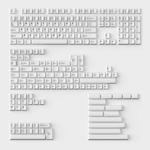 Cherry Profile Double-Shot PBT Full Set Keycaps - Black on White - Bow