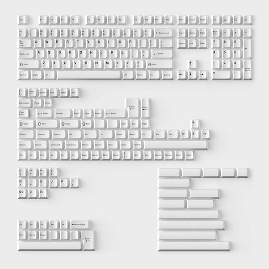 Cherry Profile Double-Shot PBT Keycaps Full Set Black on White Bow