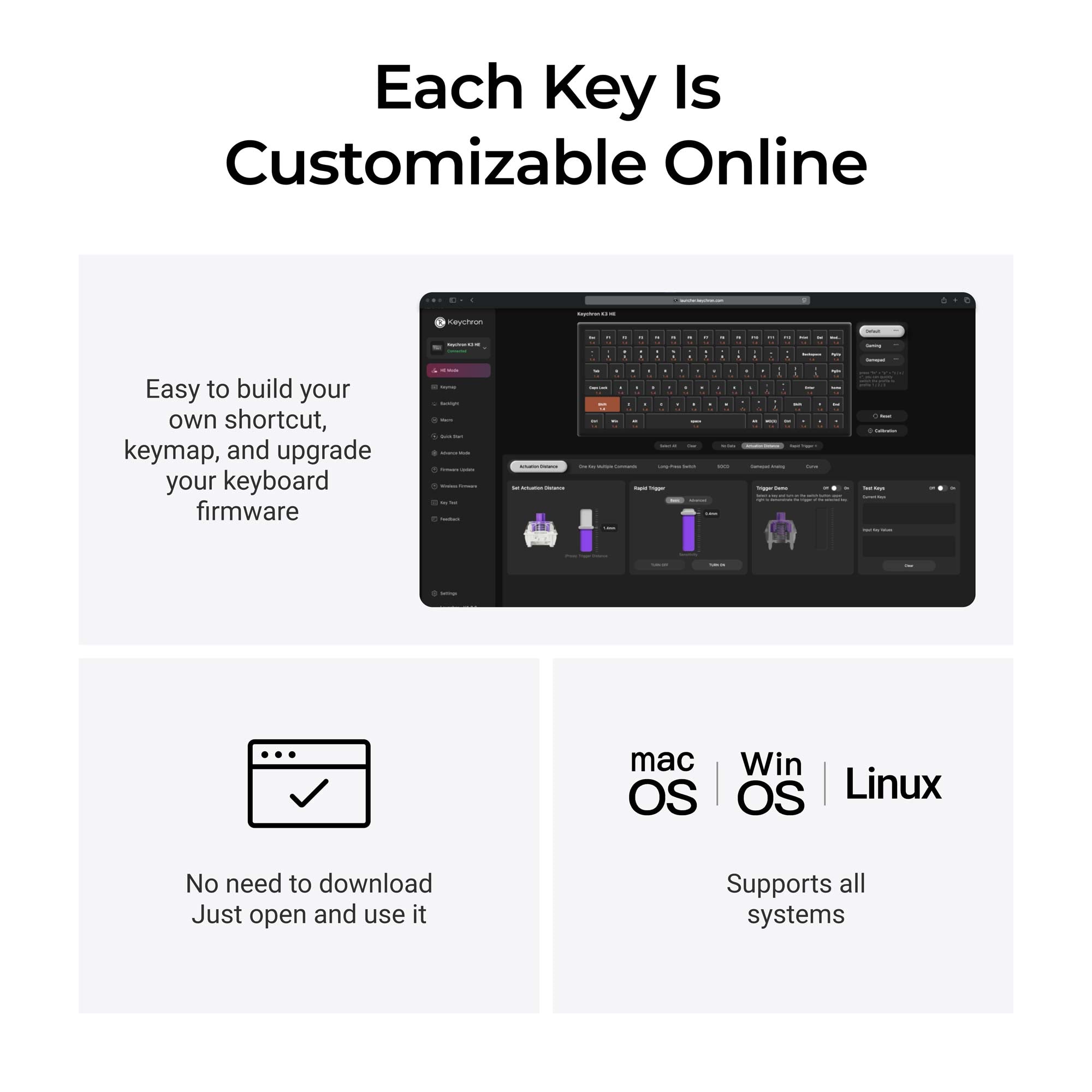 Keychron K3 HE Wireless Magnetic Switch Keyboard (Japan JIS Layout)