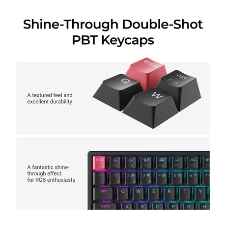 Keychron K4 QMK Wireless Mechanical Keyboard (Version 3) Double-shot Shine-through Keycaps