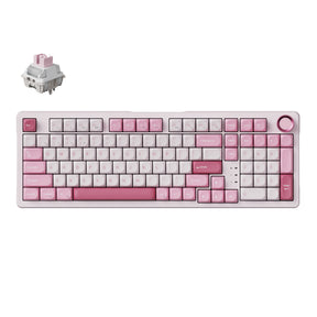 Keychron J3 SE QMK Wireless Custom Mechanical Keyboard 96% Layout Pink Fully Assembled for Mac Windows Linux Keychron Sakura Milk Switch Wireless Mechanical Keyboard