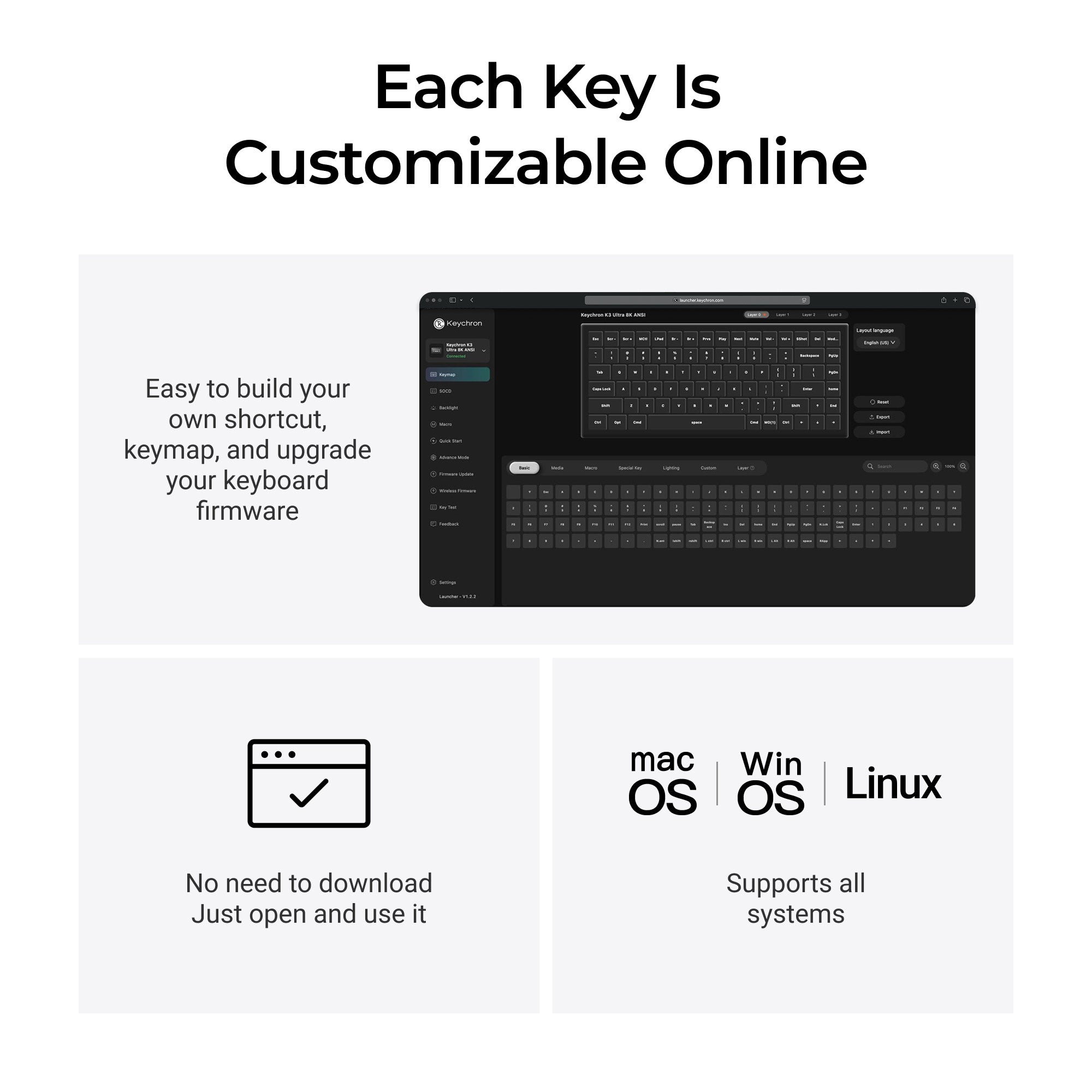 Keychron K1 Ultra 8K Wireless Custom Mechanical Keyboard Features Each Key Is Customizable Online