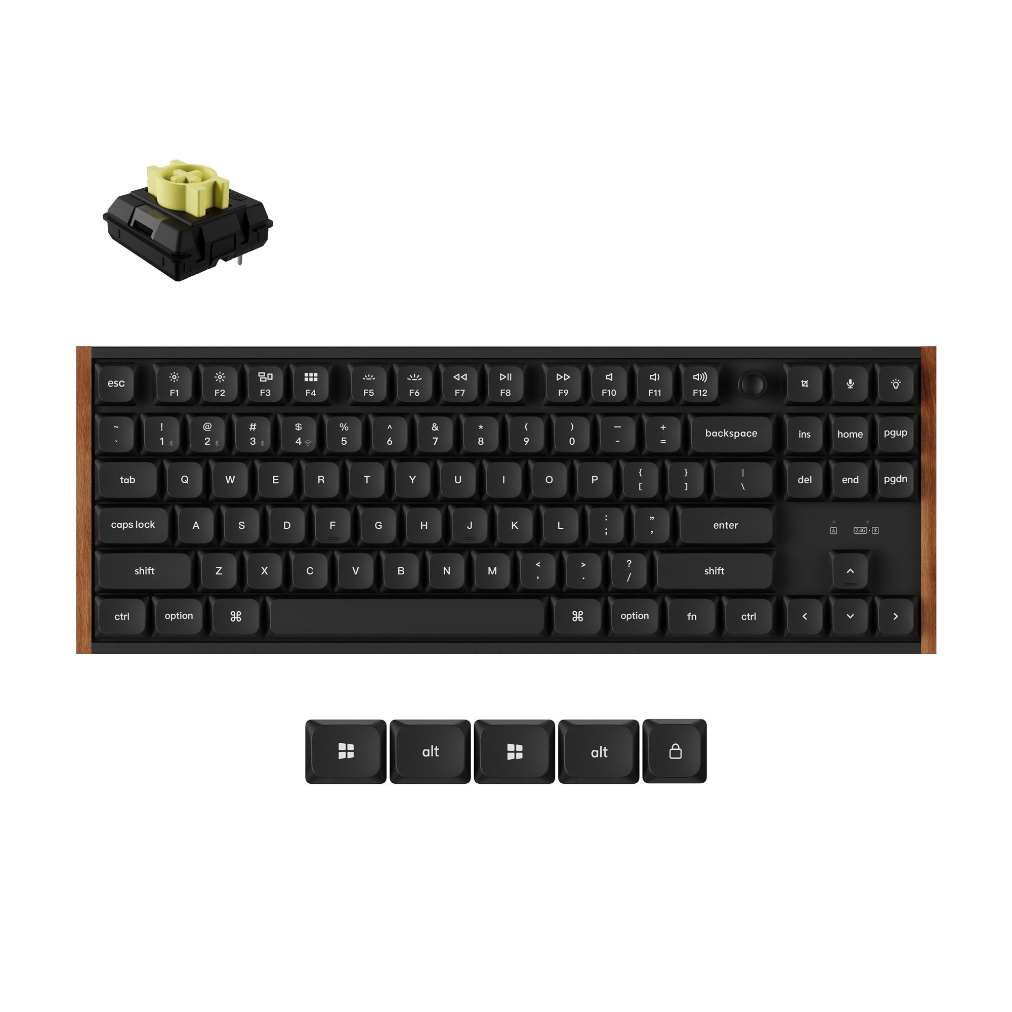 Keychron K1 Ultra 8K Wireless Custom Mechanical Keyboard Milk POM Switch Banana