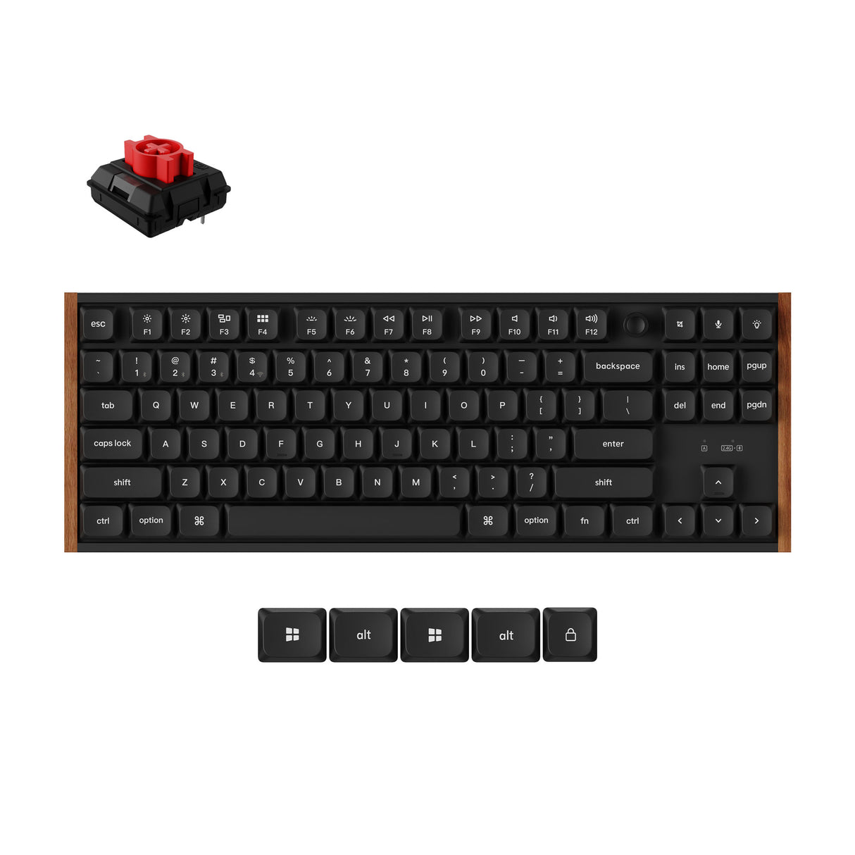 Keychron K1 Ultra 8K Wireless Custom Mechanical Keyboard Milk POM Switch Red