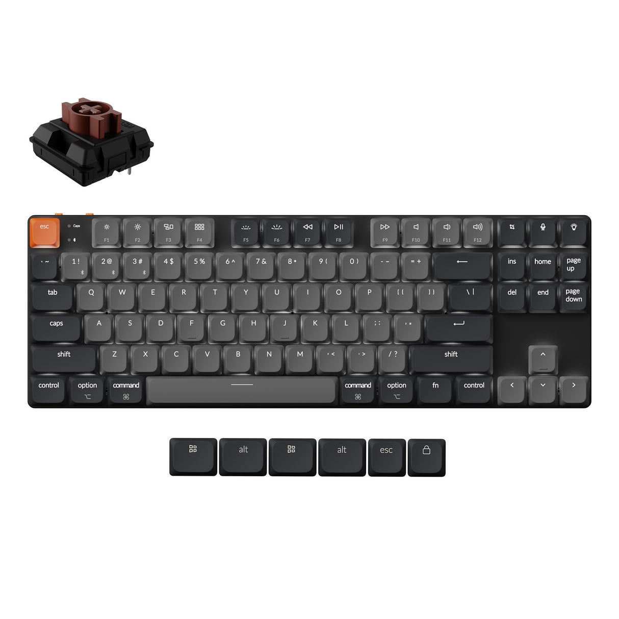 Keychron-K1-Version-6-Ultra-Slim-TKL-Layout-QMK-Wireless-Mechanical-Keyboard-Low-Profile--brown-Switch-White-Backlight
