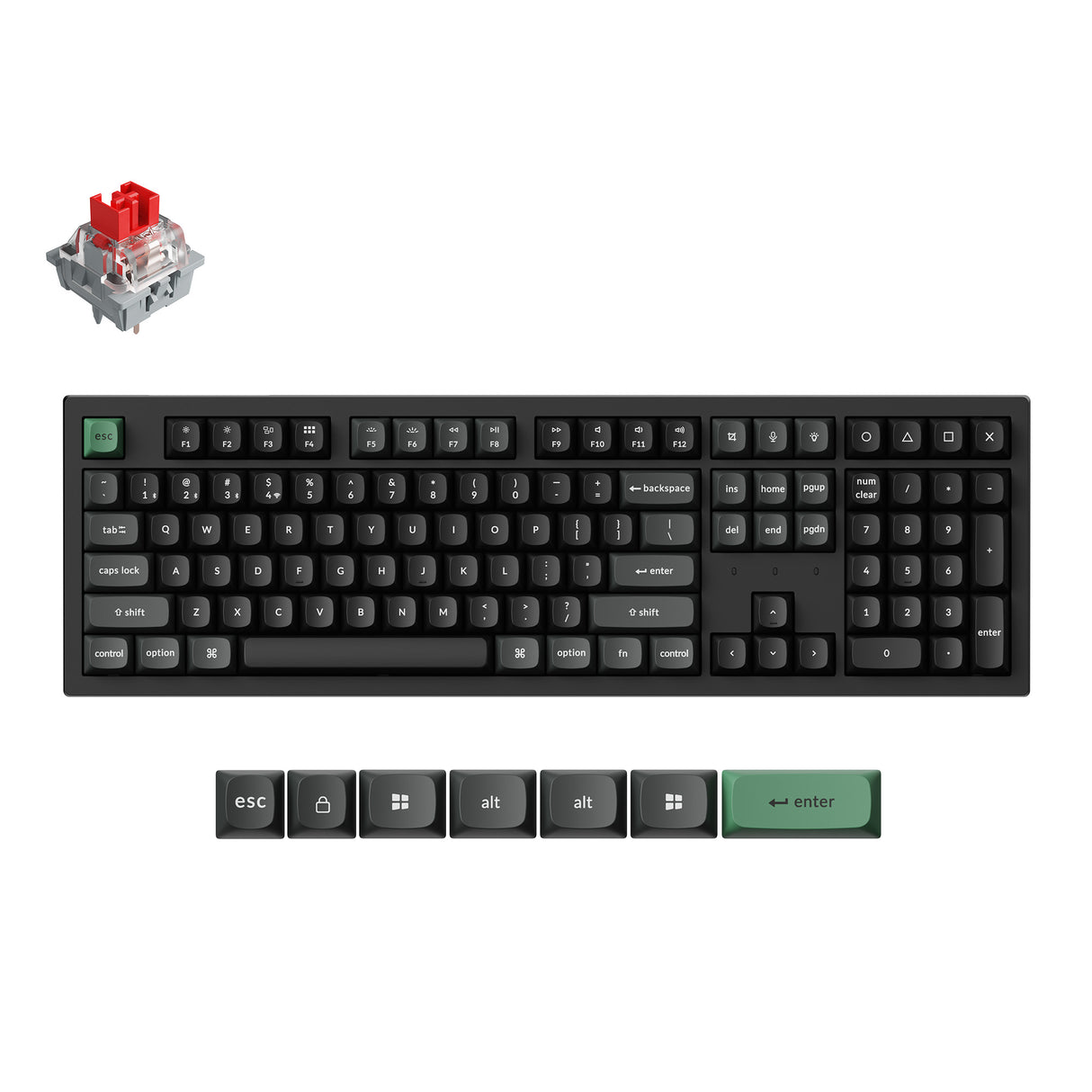 Keychron K10 Ultra 8K Wireless Custom Mechanical Keyboard Red Apex Switch
