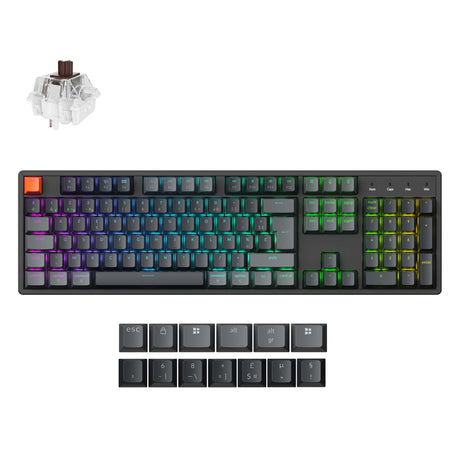 Keychron K10 QMK Wireless Mechanical Keyboard ISO-French Aluminum Brown Switch