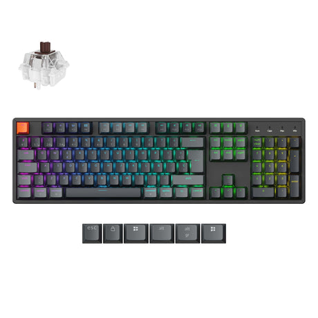 Keychron K10 QMK Wireless Mechanical Keyboard ISO-Spanish Aluminum Brown Switch