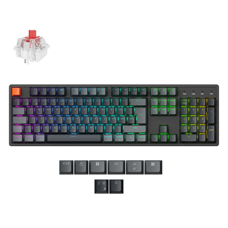 Keychron K10 QMK Wireless Mechanical Keyboard ISO-Swiss Aluminum Red Switch