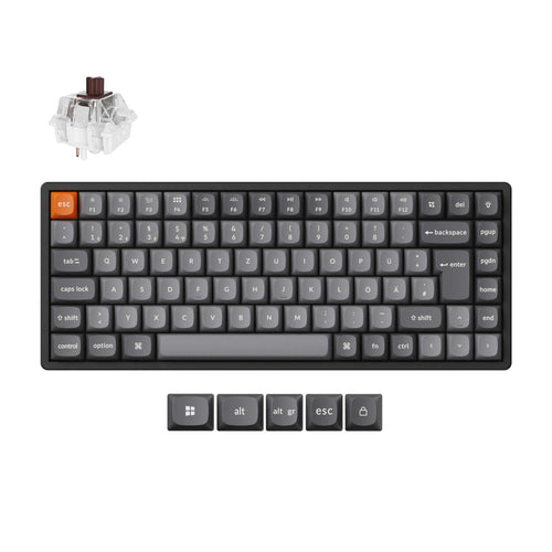 Keychron K2 Max QMK Wireless Custom Mechanical Keyboard 75% Layout Fully Assembled for Mac Windows Linux Keychron Super Brown ISO German Layout