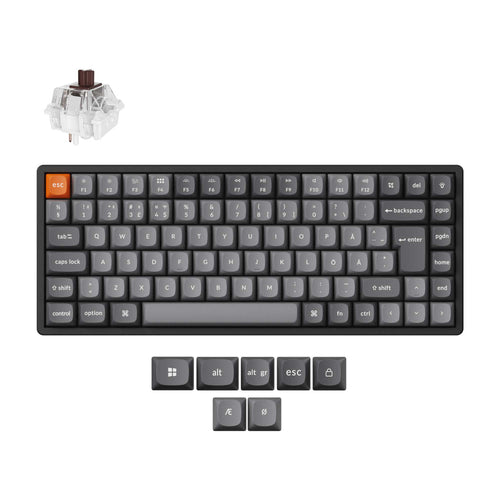 Keychron K2 Max QMK Wireless Custom Mechanical Keyboard 75% Layout Fully Assembled for Mac Windows Linux Keychron Super Brown ISO Nordic Layout