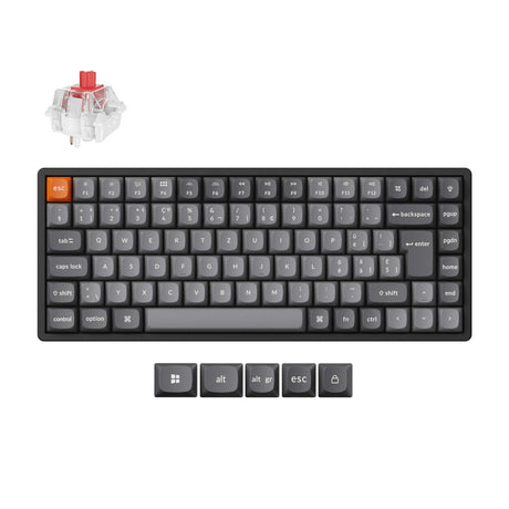 Keychron K2 Max QMK Wireless Custom Mechanical Keyboard 75% Layout Fully Assembled for Mac Windows Linux Keychron Super Red ISO Swiss Layout