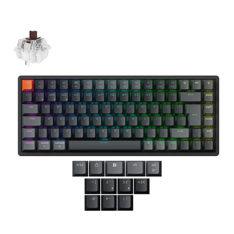 Keychron K2 Version 3 QMK Wireless Keyboard ISO UK Aluminum Brown Switch