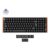 Keychron K4 HE 96 Percent Layout Wireless Magnetic Switch Custom Keyboard Special Edition Wooden Black RGB Backlight Double-Shot PBT Keycaps ISO-BO