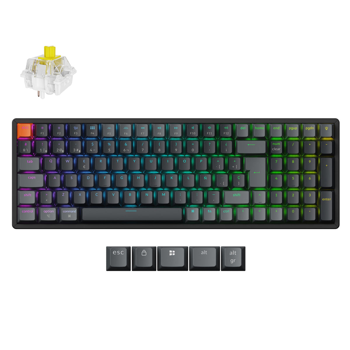 Keychron K4 QMK Wireless Mechanical Keyboard ISO-Spanish Aluminum Banana Switch