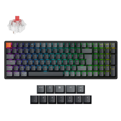 Keychron K4 QMK Wireless Mechanical Keyboard ISO-French Aluminum Red Switch
