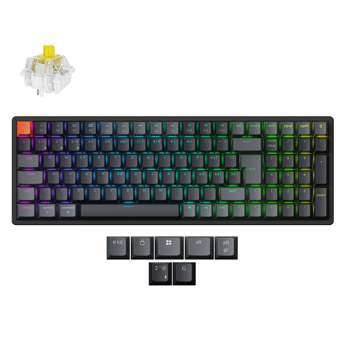 Keychron K4 QMK Wireless Mechanical Keyboard ISO-Swiss Aluminum Banana Switch