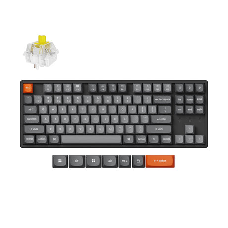 Keychron K8 Max QMK Wireless Custom Mechanical Keyboard Hot Swappable RGB Backlight Aluminum Frame TKL Layout Fully Assembled for Mac Windows Linux Keychron Super Banana