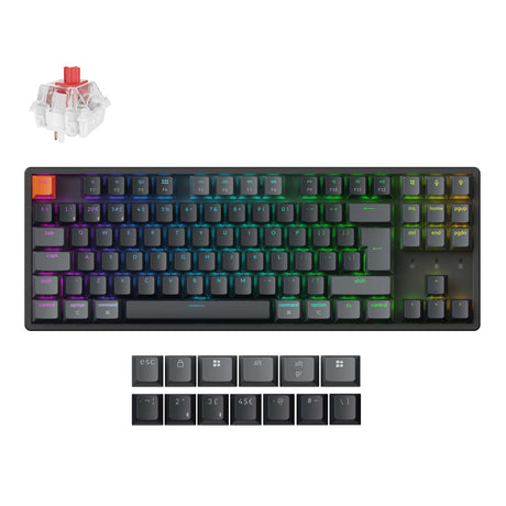 Keychron K8 QMK Wireless Mechanical Keyboard Version 2 Keychron Super Red Switch UK Layout