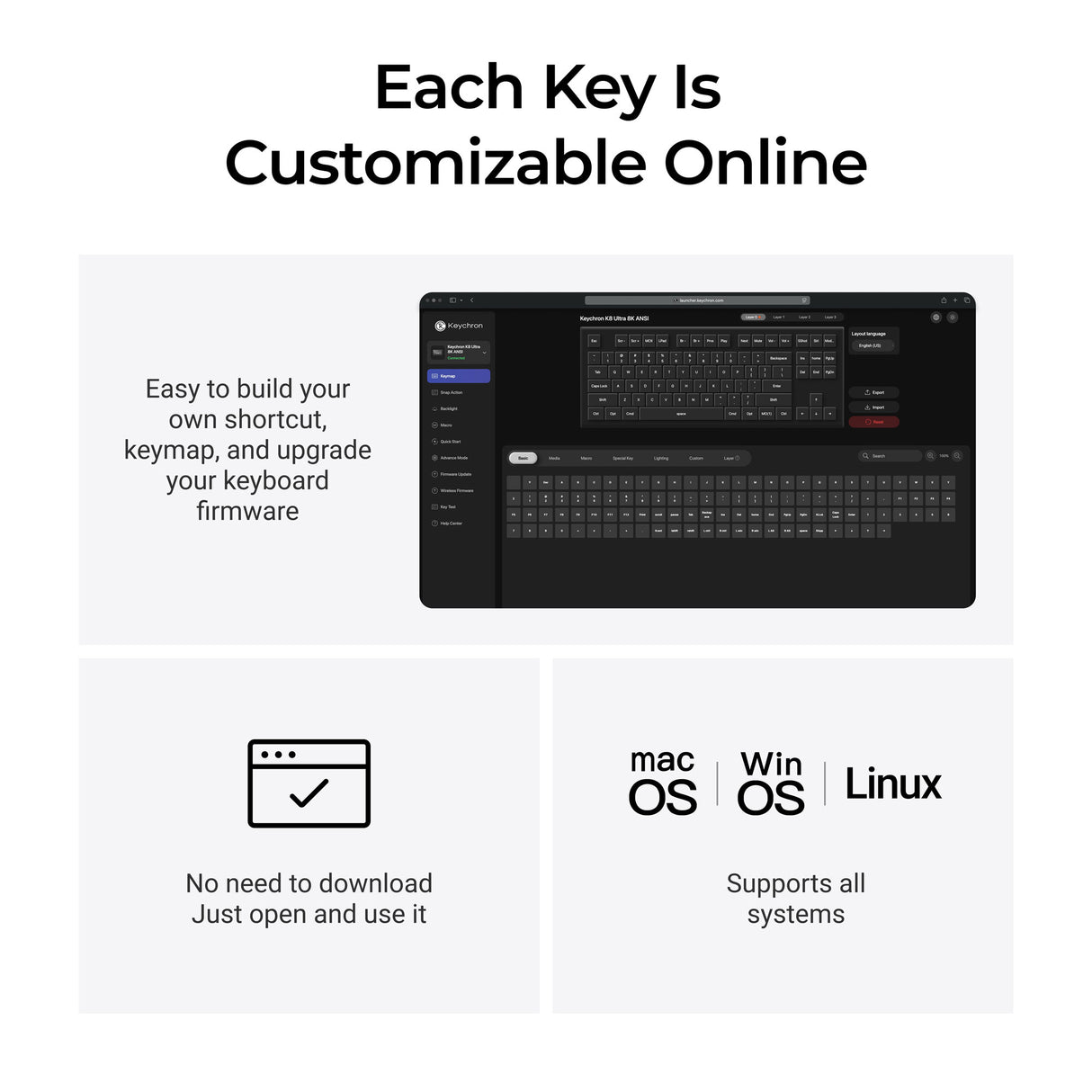 Keychron K8 Ultra 8K Wireless Custom Mechanical Keyboard