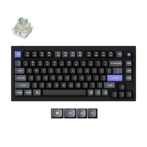 Keychron Q1 HE 8K Swappable RGB Backlight Magnetic Switch Keyboard Knob Version - Black