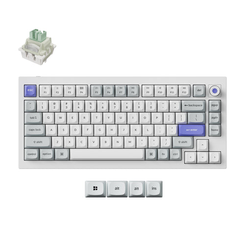 Keychron Q1 HE 8K Swappable RGB Backlight Magnetic Switch Keyboard Knob Version - White