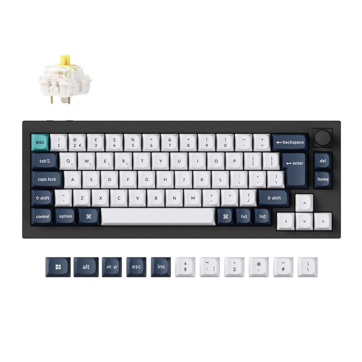 Keychron Q2 Max QMK/VIA wireless custom mechanical keyboard 65 percent layout full aluminum black for Mac Windows Linux Gateron Jupiter banana ISO UK layout