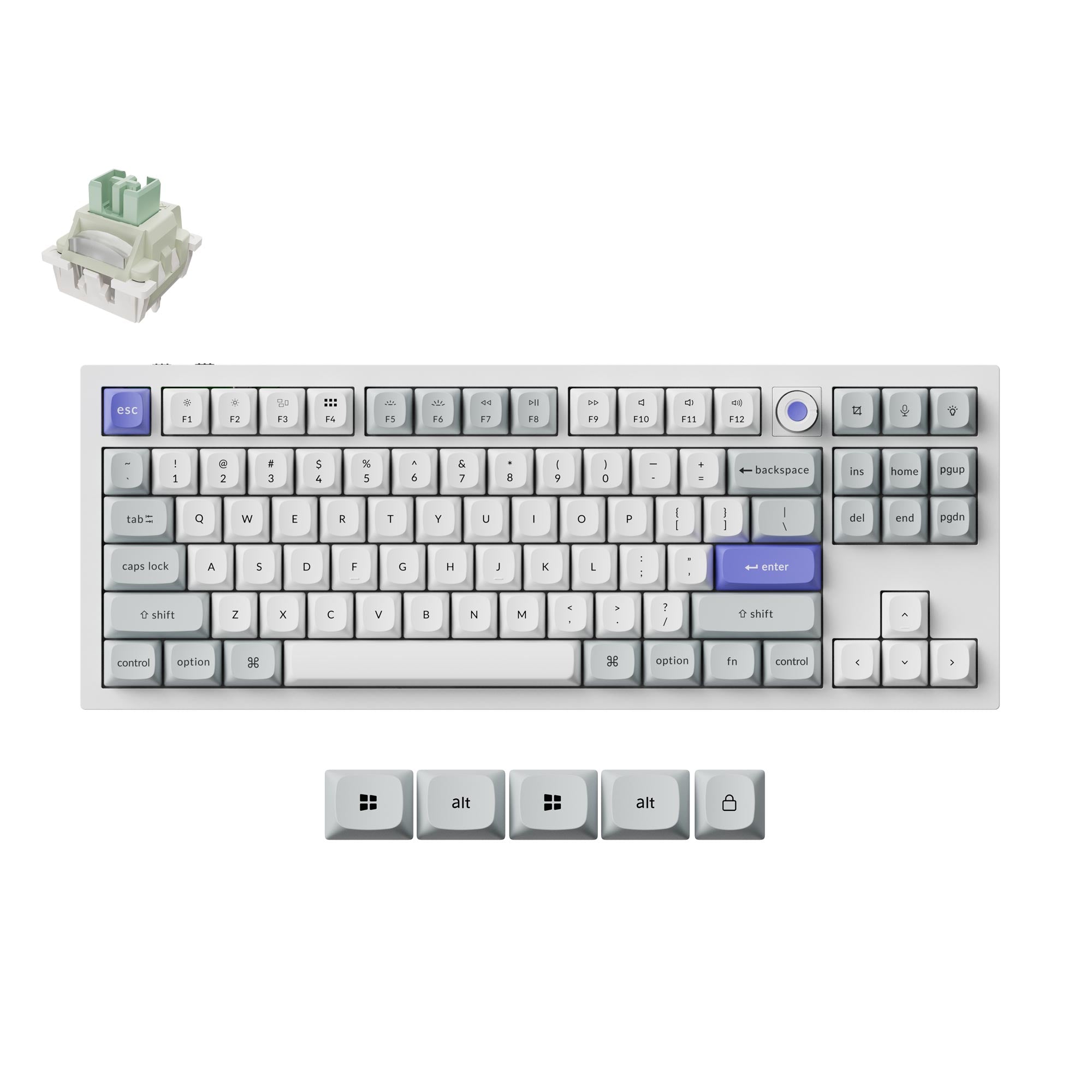 Keychron Q3 HE 8K Swappable RGB Backlight Magnetic Switch Keyboard Knob Version - White