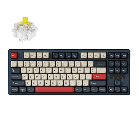 Keychron J4 QMK Wireless Custom Mechanical Keyboard RGB Backlight Dark Blue  Keychron Super Banana