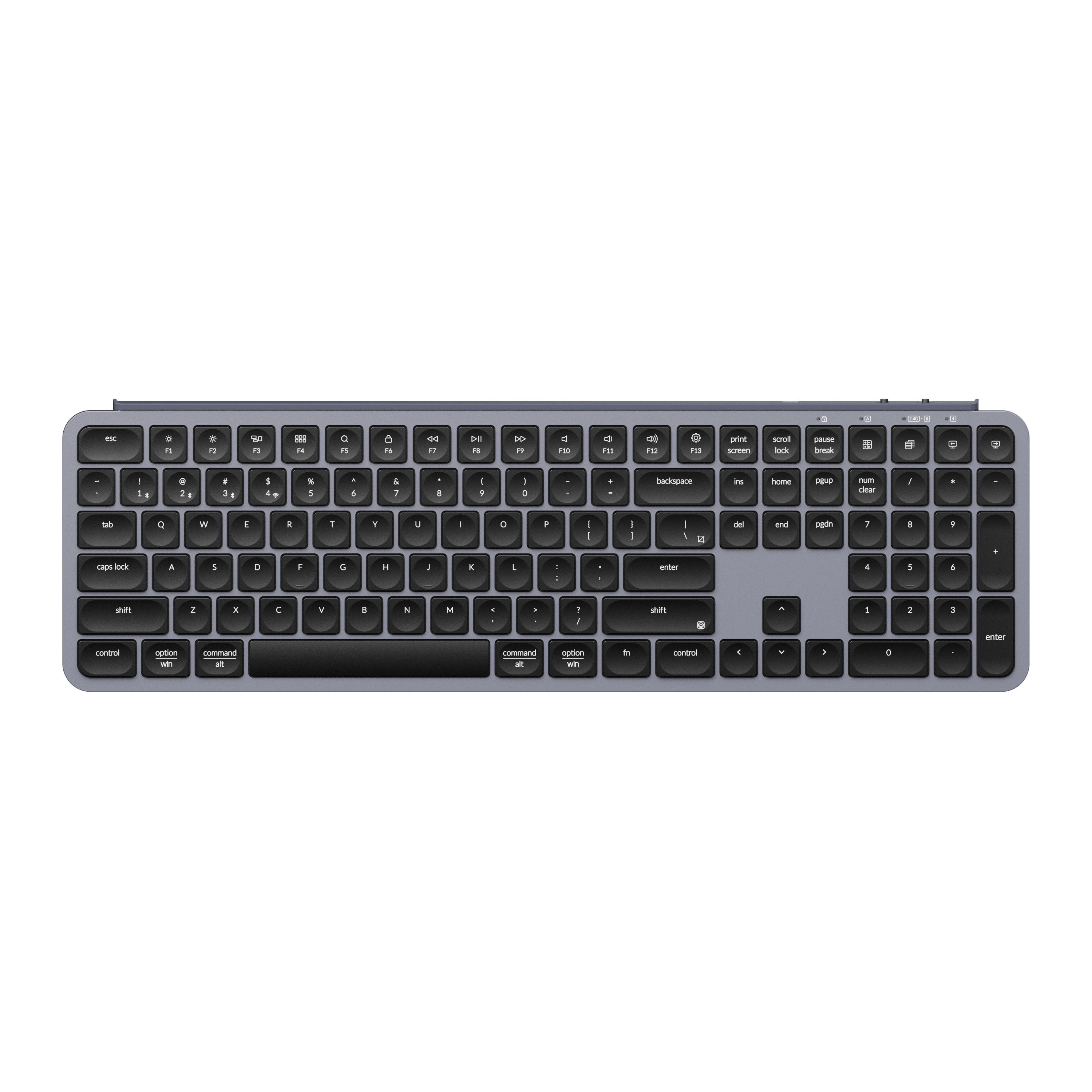 Keychron B6 Pro Ultra Slim Wireless Keyboard full size Layout for Mac Windows Linux Space Gray