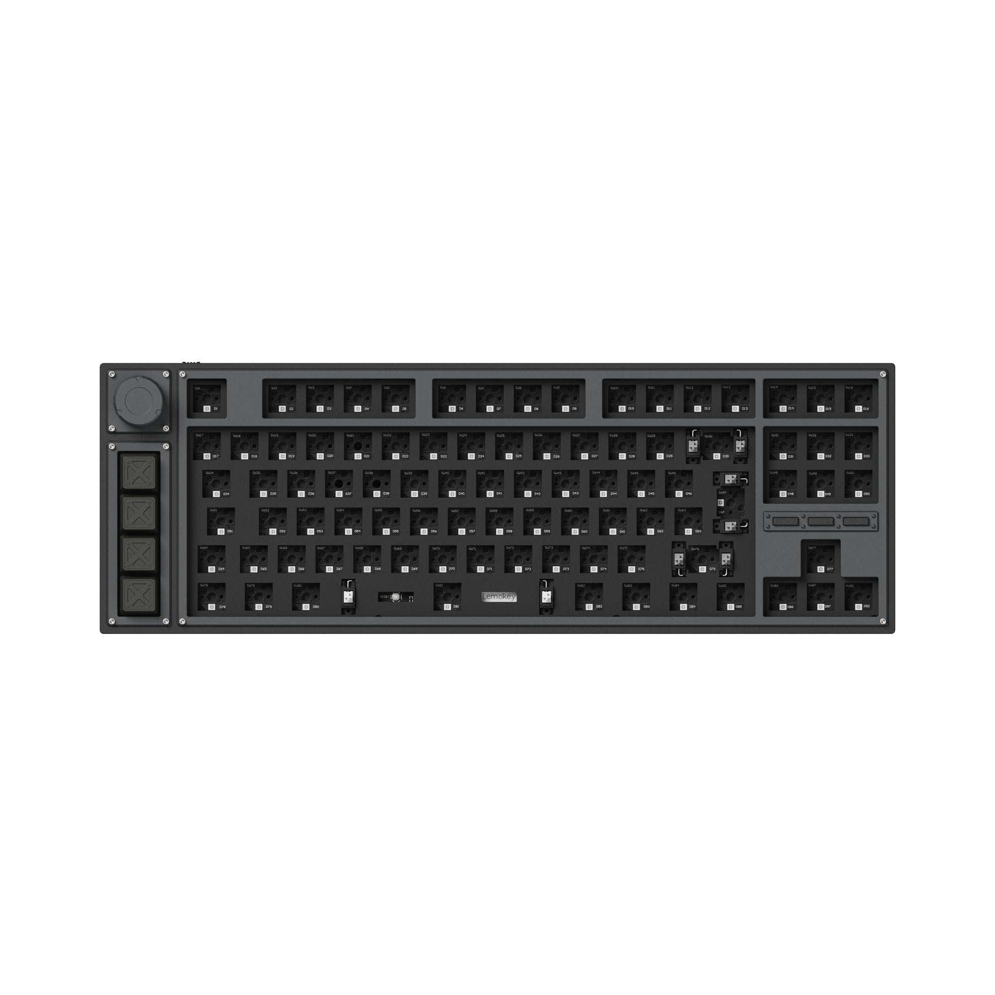 Lemokey L3 Swappable RGB Backlight Knob ISO Barebone Carbon Black
