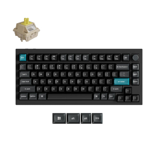 Q1 Ultra 8K Wireless Hot-swappable RGB Backlight Banana Switch - Black