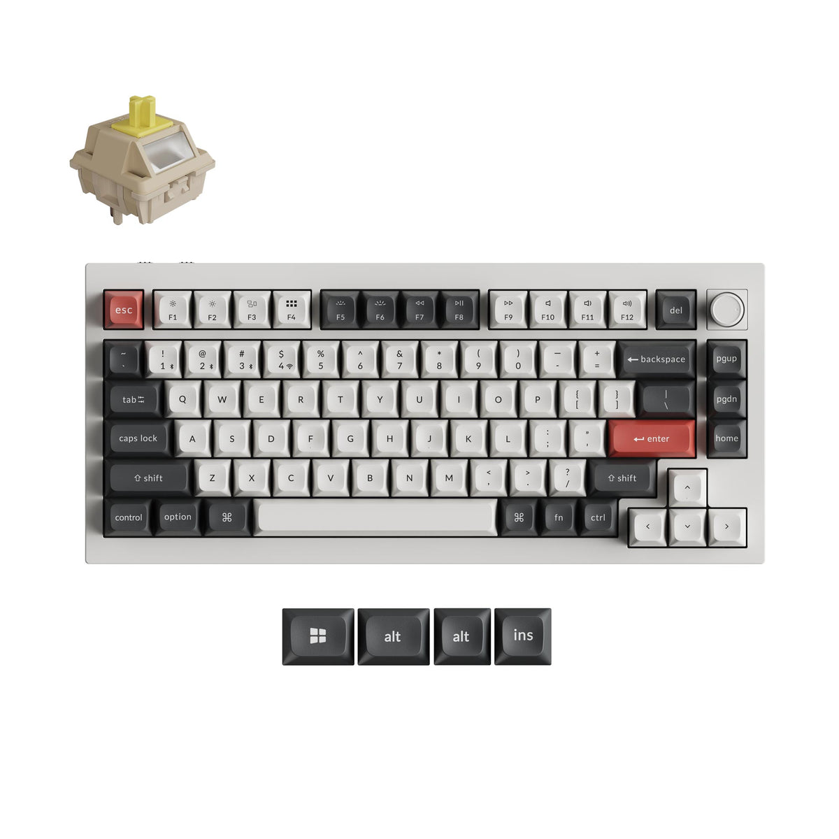 Q1 Ultra 8K Wireless Hot-swappable RGB Backlight Banana Switch - White