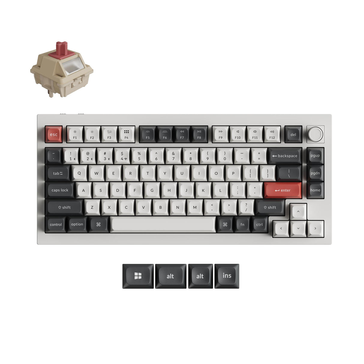 Q1 Ultra 8K Wireless Hot-swappable RGB Backlight Red Switch - White