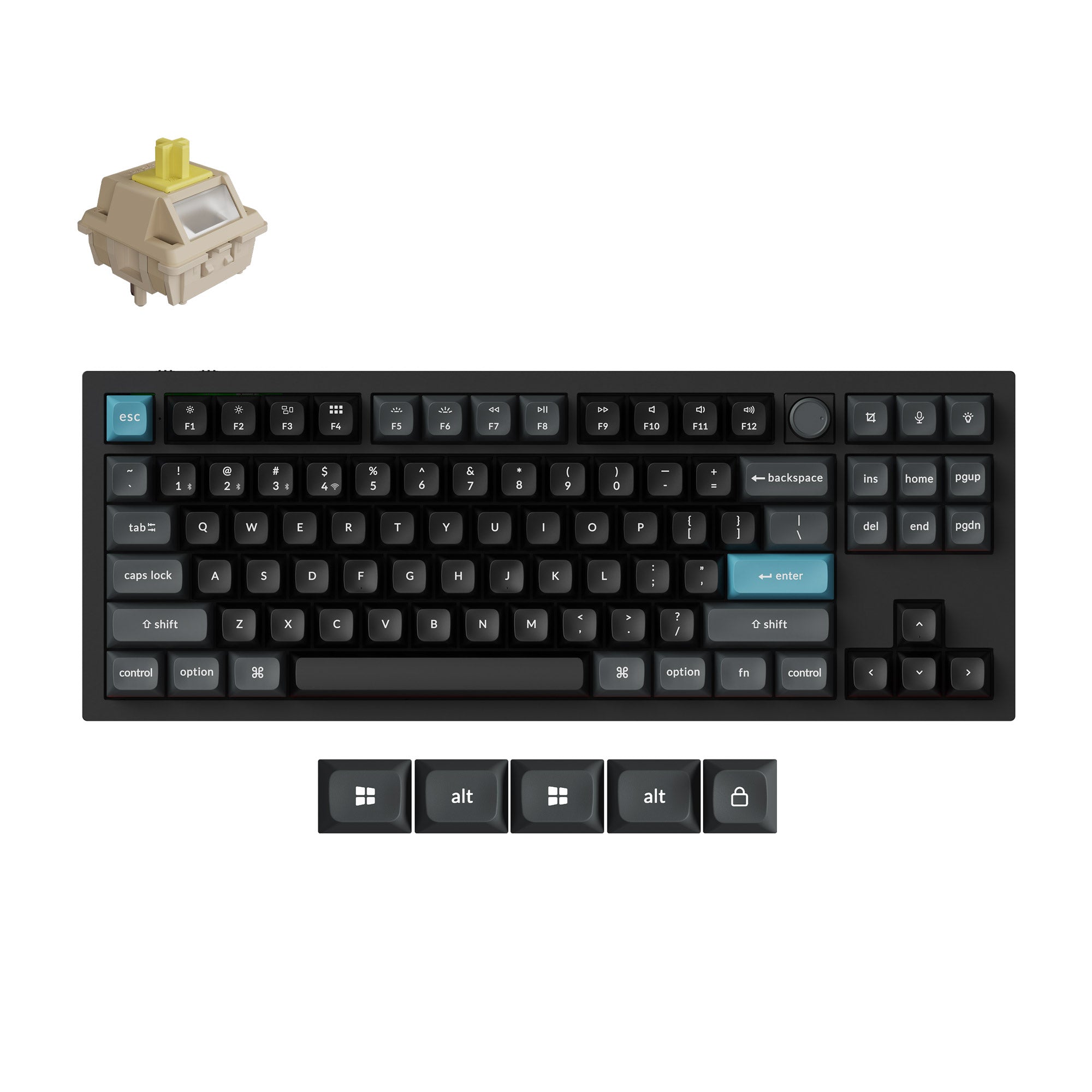 Q3 Ultra 8K Wireless Hot-swappable RGB Backlight Banana Switch - Black