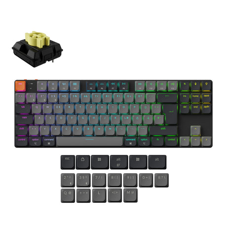 keychron-k1-qmk-wireless-mechanical-keyboard-version-6-switch-banana-ISO-DE-layout