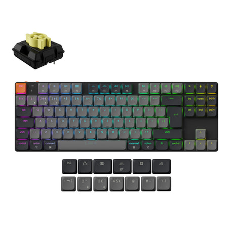 keychron-k1-qmk-wireless-mechanical-keyboard-version-6-switch-banana-ISO-UK-layout